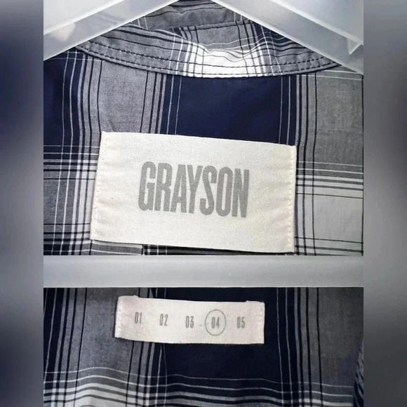 Grayson The Hero Button Up Shirt Blue Lightweight Plaid Long Sleeve Size L - Picture 2 of 5